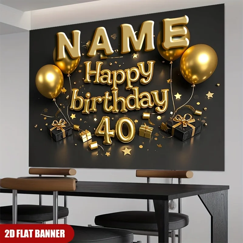 1 stuk op maat gemaakte 40e ve - Party Banner Gold recensie en prijs