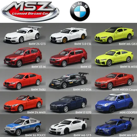 MSZ 1/43 BMW M3 M4 X6 X7 미니 쿠퍼 SUV 스포츠 레이싱 카 장난감 모델 다이캐스트 금속 미니어처 풀백 컬렉션 선물 어린이 Best5