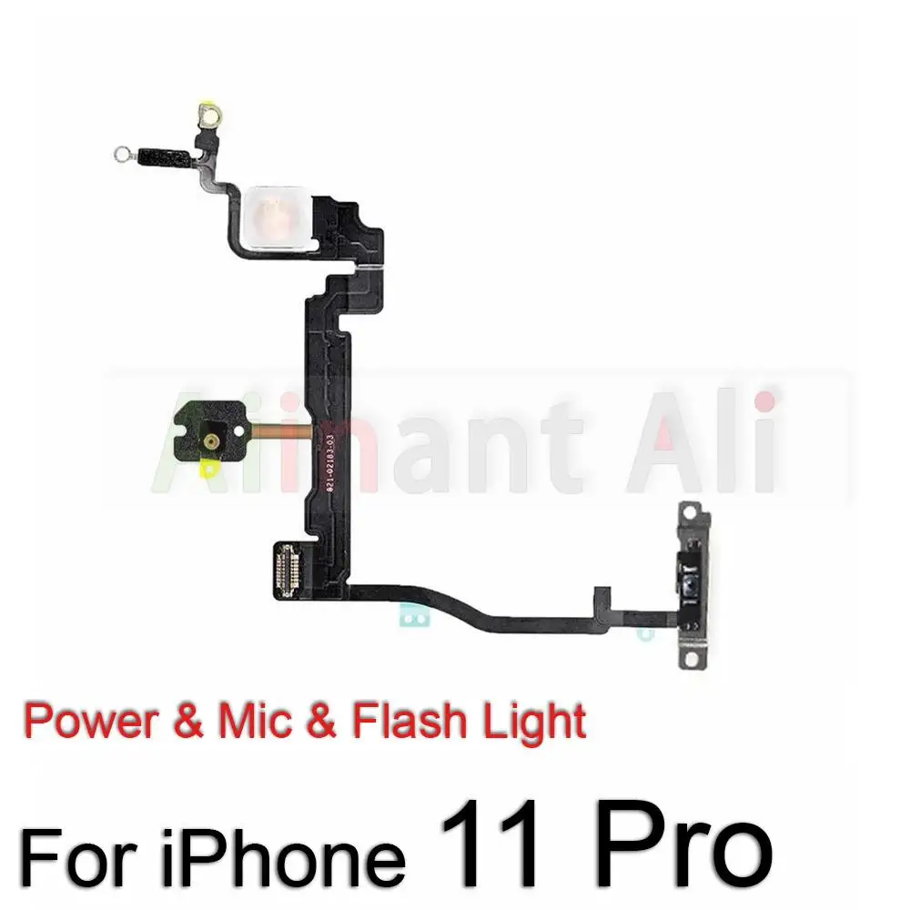 AiinAnt botones de volumen de encendido, carga inalámbrica silenciosa, luz de Flash, Cable flexible de alimentación para iPhone 11 Pro 11 Pro Max,