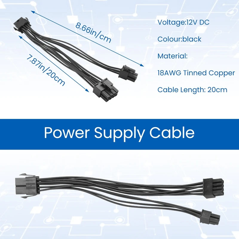 ●CPU 8 Pin Female to CPU ATX 8Pin + ATX 4 Pin Male Power Supply Converter Adapter Extension Cable