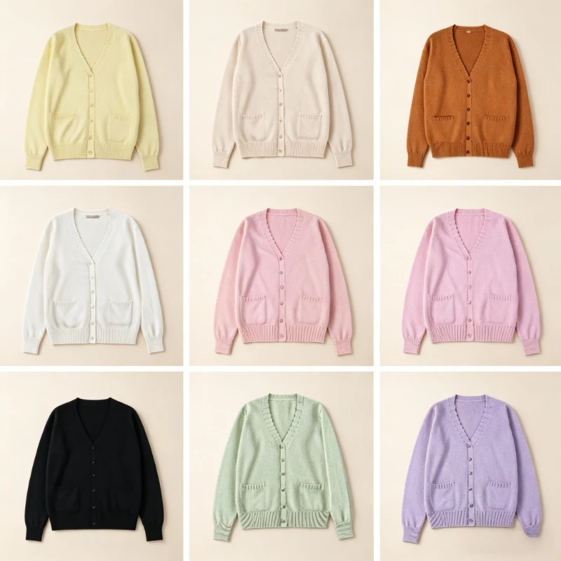 JK Uniform V-neck Sweater, Japanese College Style Solid Color Cardigan For Girls Daily Campus Wear And Class Student Outfit