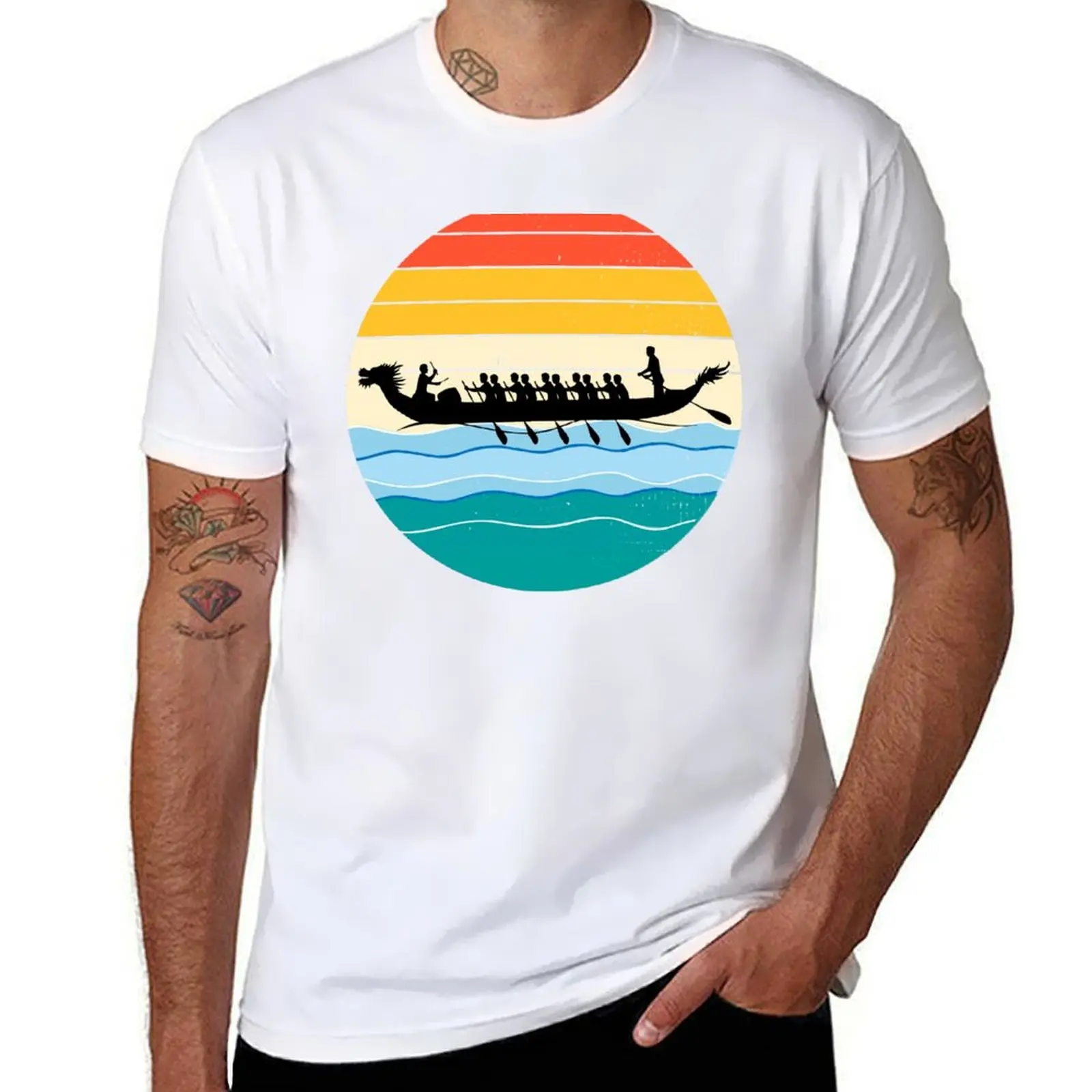 

Vintage Retro Dragon Boat Racing Crew Paddlers Water Sports T-Shirt t shirt for man man t shirt designer T-Shirt