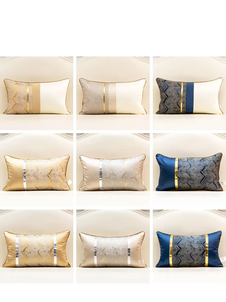 European-style Living Room Sofa Throw Pillows Light Luxury Cushion Covers Car Lumbar Pillowcase Model Room Backrest Waist Pads