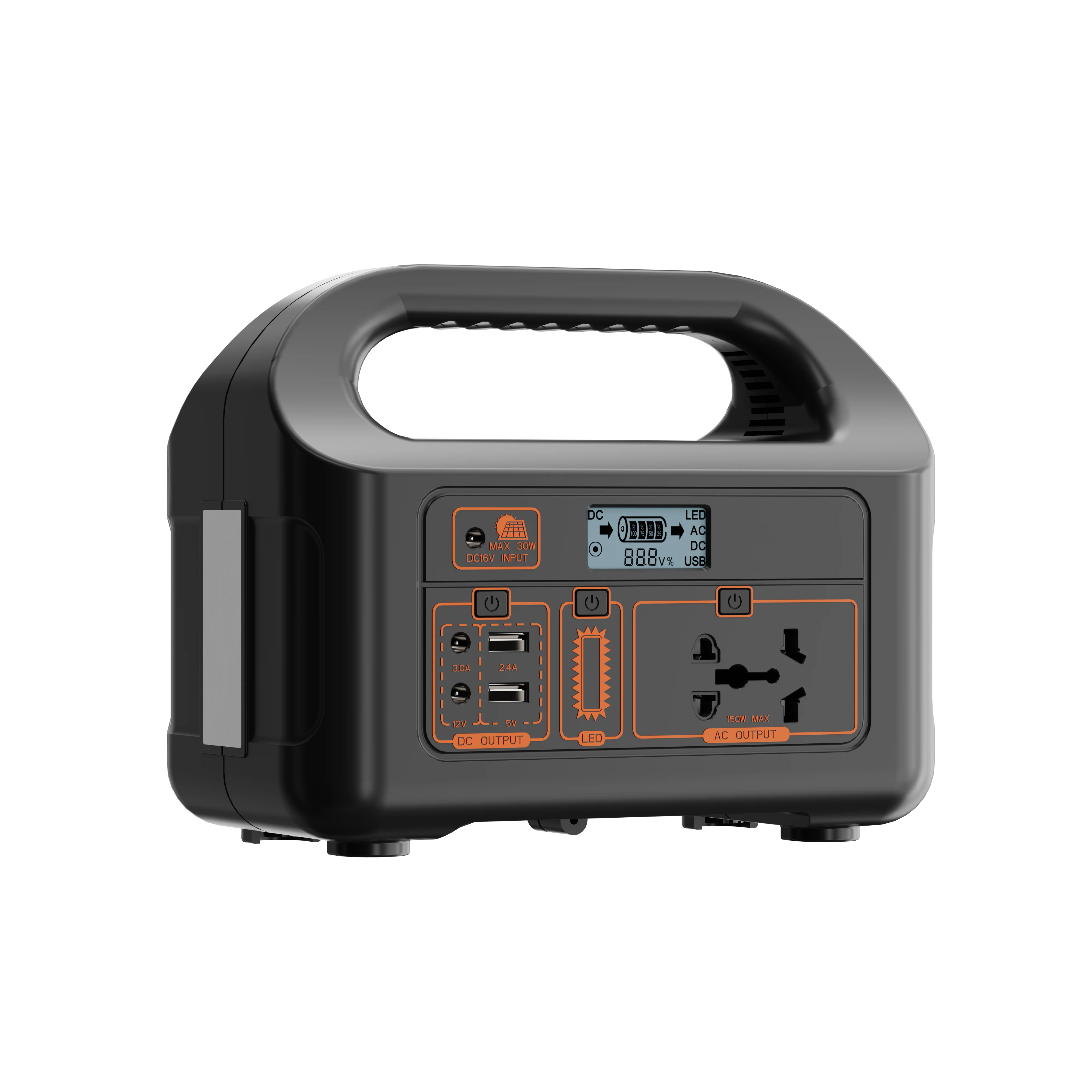 150W Portable External Supply Lightweight Lead-Acid MPPT Controller Car Compatible Essential Outdoor Camping Home Emergency Use