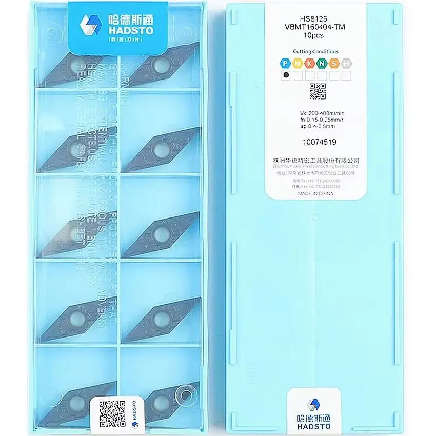 

VBMT160404-TM HS8125 VBMT331 HADSTO CNC blade carbide inserts Turning inserts For Steel 10pcs/box