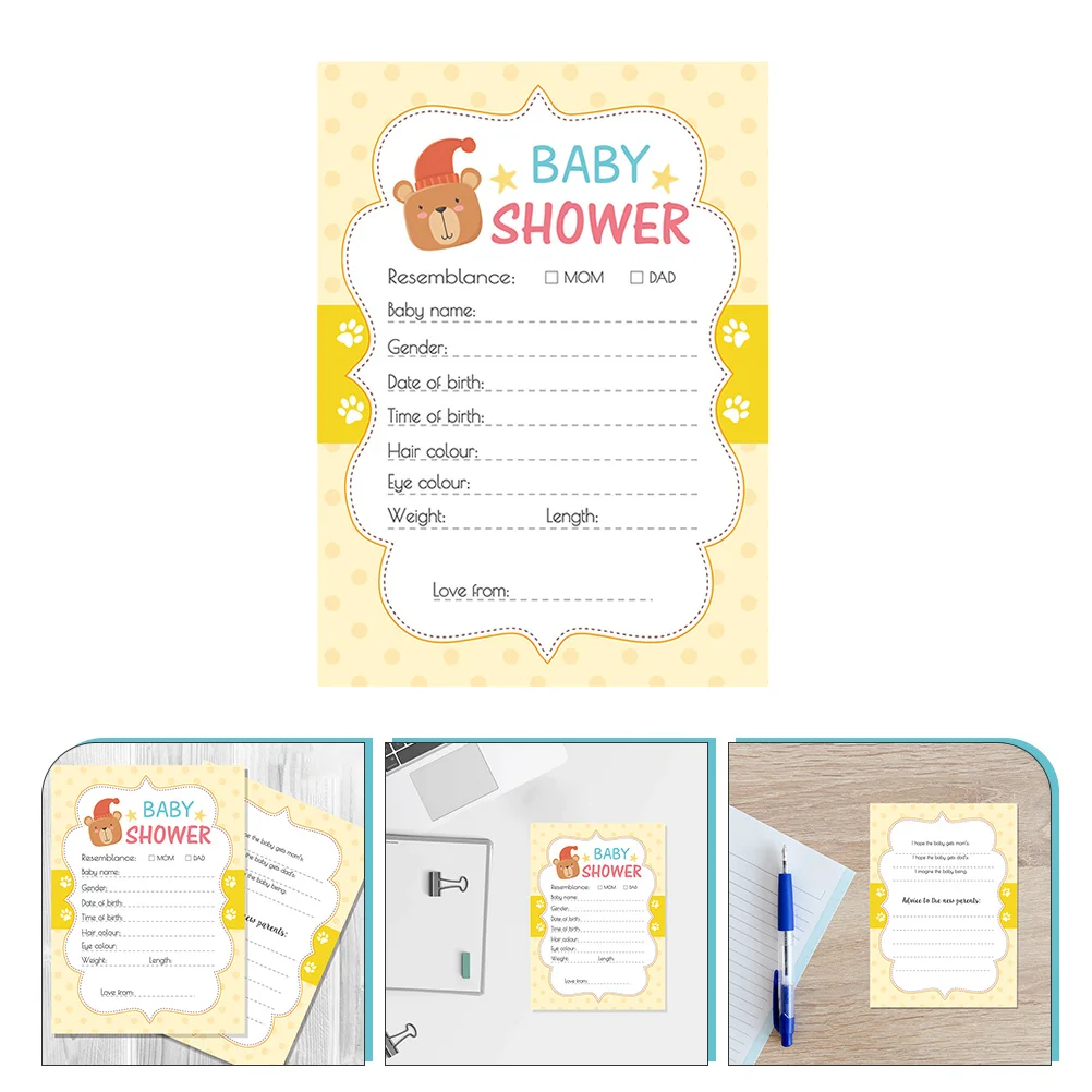 

20 pcs Game Cards Parent Advice Baby Shower Prediction Predictions Reveal Party Games Newborn Diaper Raffle Tickets Premium