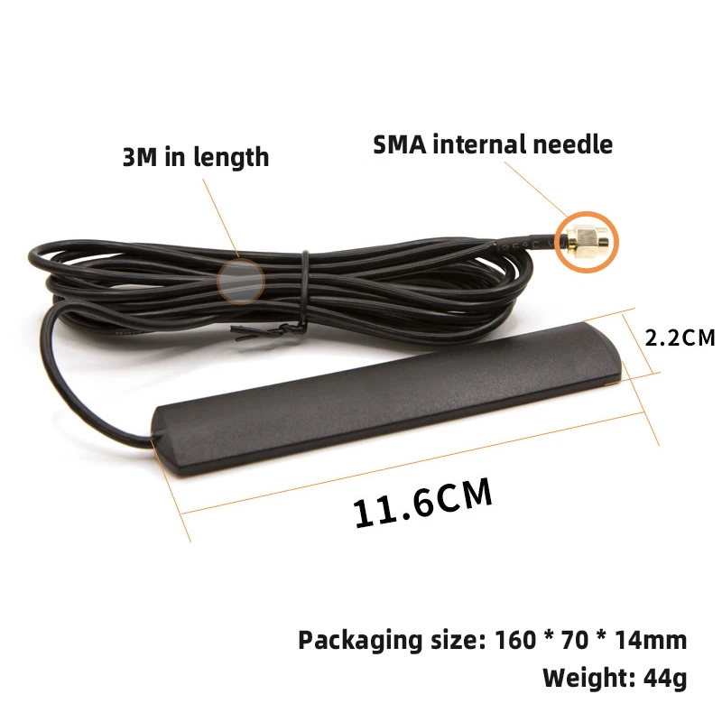 GPRS antenna, GSM antenna, SMA male connector patch, 900 MHz - 1800 MHz, 3-meter all-round antenna