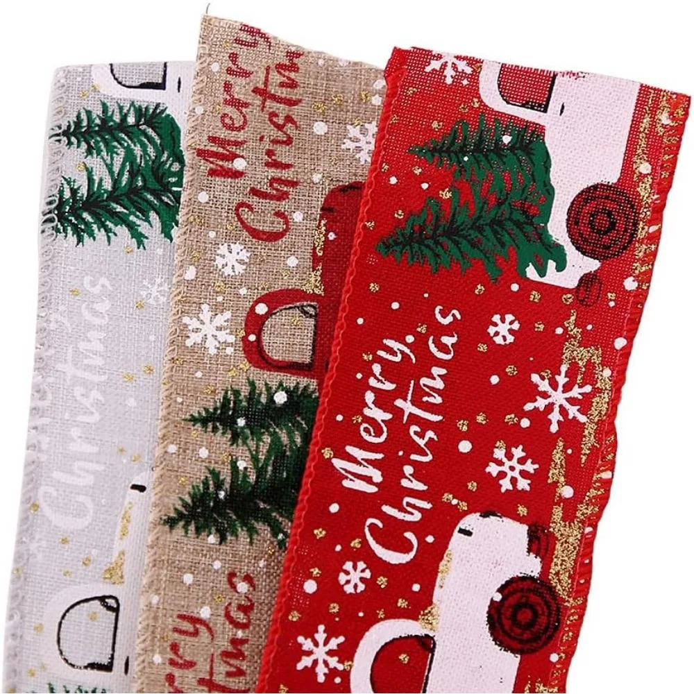 

Новое поступление на Рождество 2024 года: декоративная лента длиной 6 м с бантами и подарочным принтом для праздничных елок