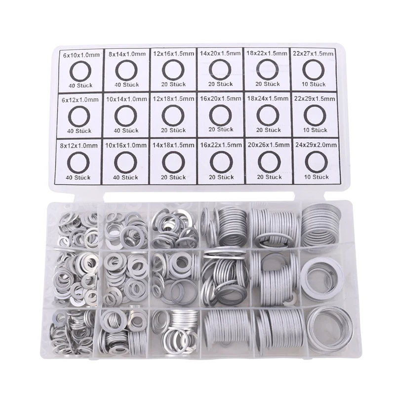 

New 450Pcs Gaskets Washers Pure Aluminum Gasket Aluminum Flat Metal Washer Gasket Aluminum Sealing Rings