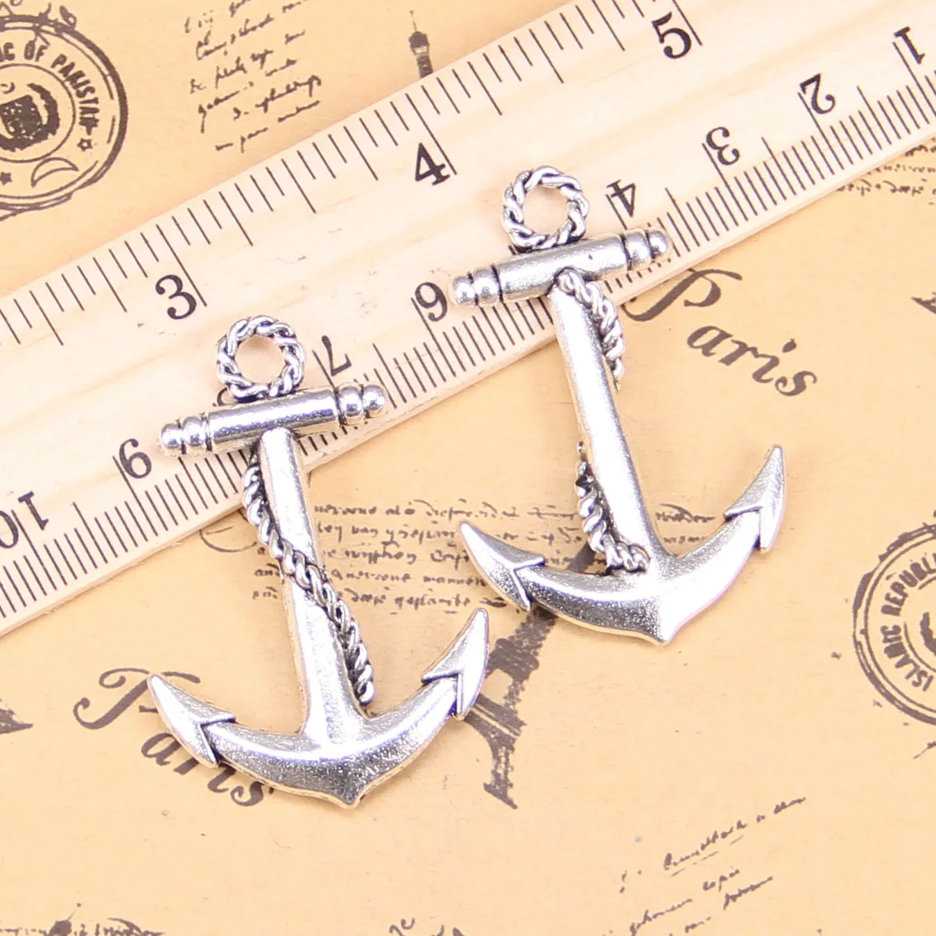 

18pcs Charms For Jewelry Making anchor sea 44x30mm Antique Silver Plated Pendants DIY Handmake Tibetan Silver Bracelet Necklace