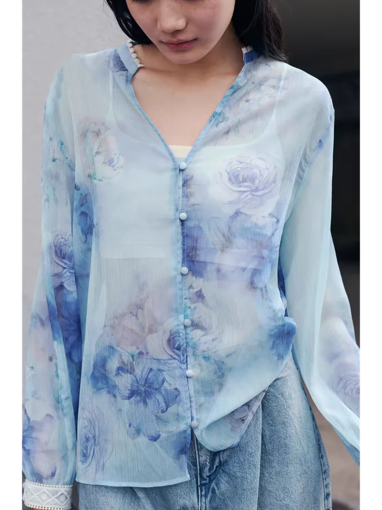 ชุดคลุมโปร่งลายดอกไม้สำหรับผู้หญิง คอลเลคชั่นใหม่ล่าสุด ฤดูใบไม้ร่วง 2025 สไตล์แฟชั่น แนวชาติพันธุ์ เหมาะสำหรับการแสดงบนเวที