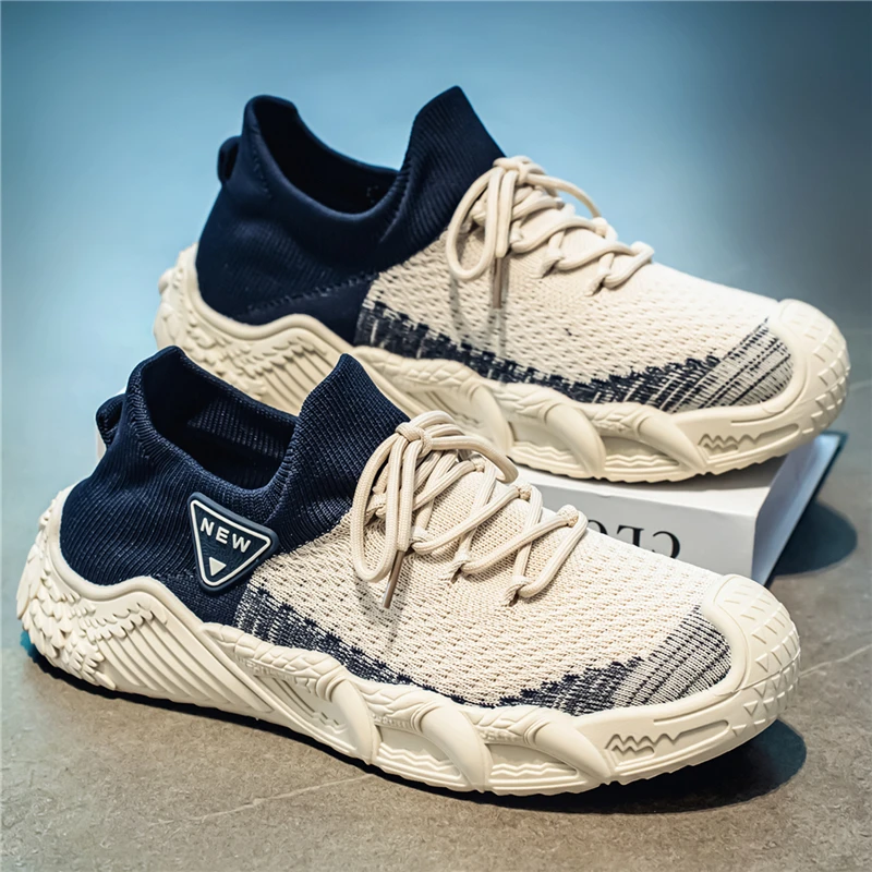 Breathable mesh casual shoes for men, new thick-soled student sports shoes, trendy shoes for teenagers, men's footwear