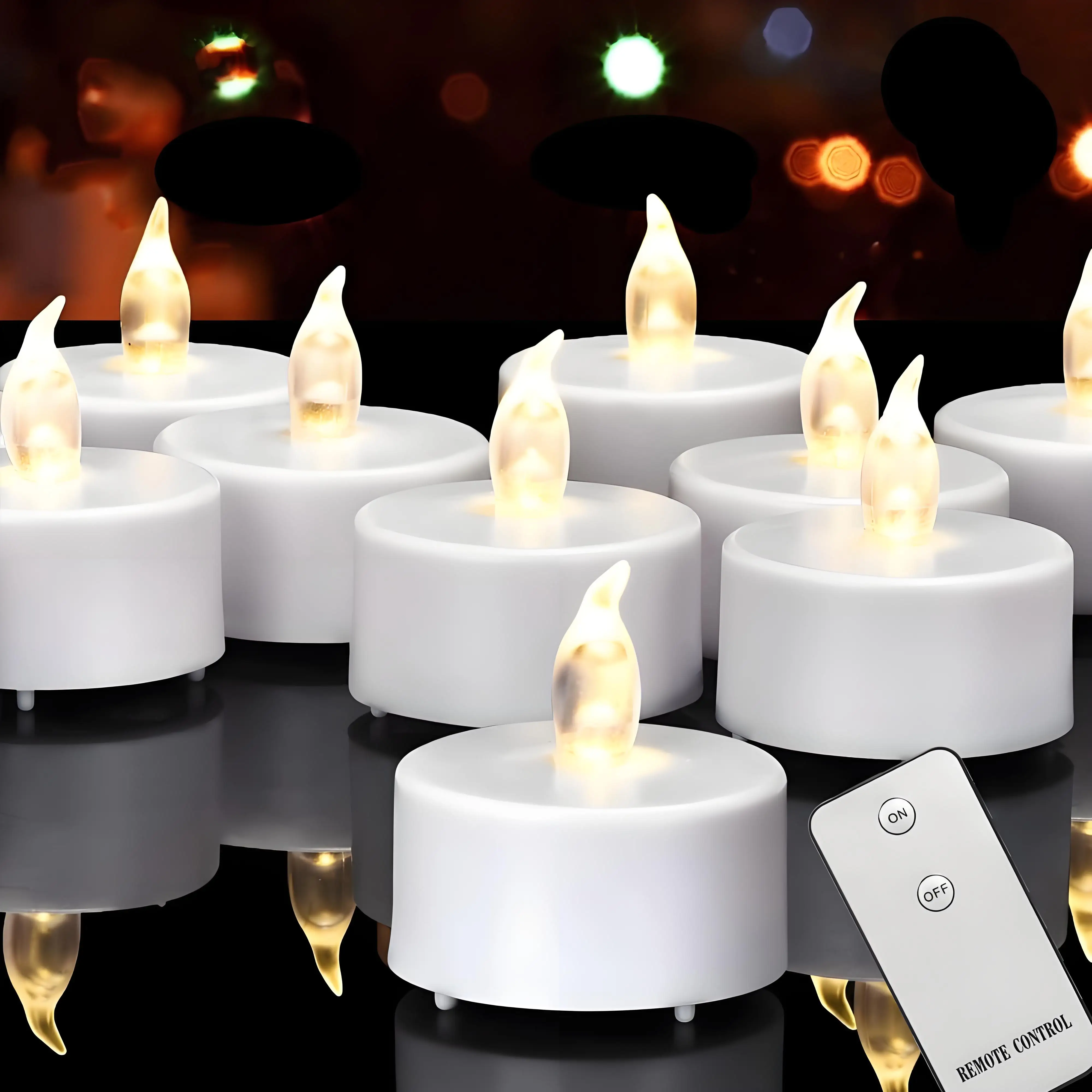 

Flameless LED Tea Light Candles 100 Hours Realistic Flickering Battery Operated Electric Candle Lights for Wedding Christmas