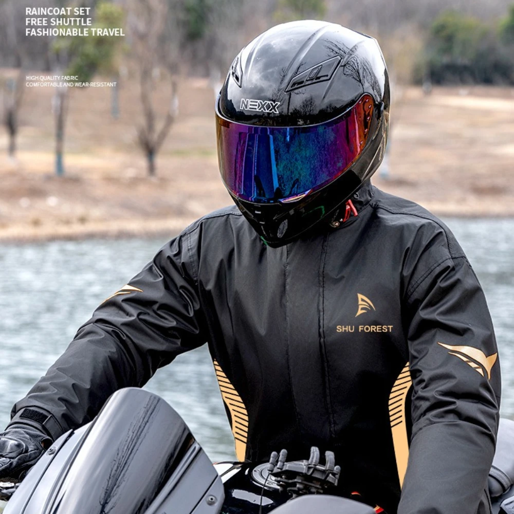 

Модный мужской дождевик-костюм из ткани Chunya Spinning, мотоциклетный дождевик для езды, защита от ливня для курьеров доставки еды