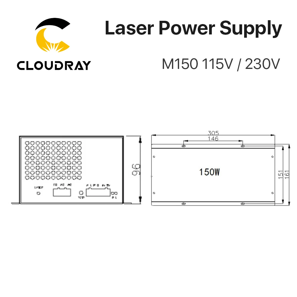 Cloudray 130-150W CO2 Laser Power Supply for CO2 Laser Engraving Cutting Machine M150 Category