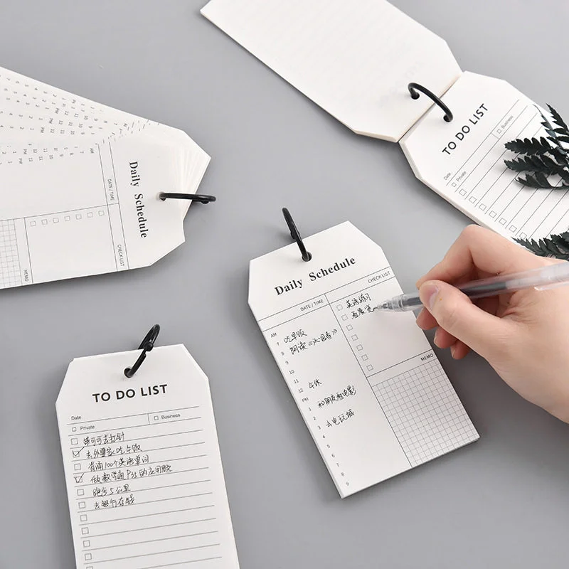 52 sheets Vintage Pocket Coil Memo Note Pads Daily Schedule Planner To Do List Notepads School Office Stationery