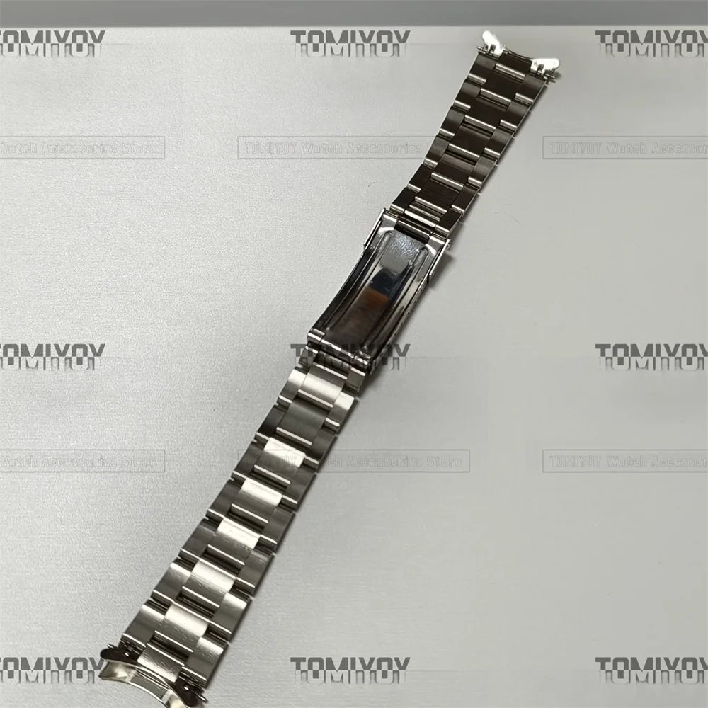 Bracelet de montre en acier inoxydable, grille vintage, extrémité incurvée, Oyster President, 20mm, compatible avec RLX 116719, 16570, 16610, 93150