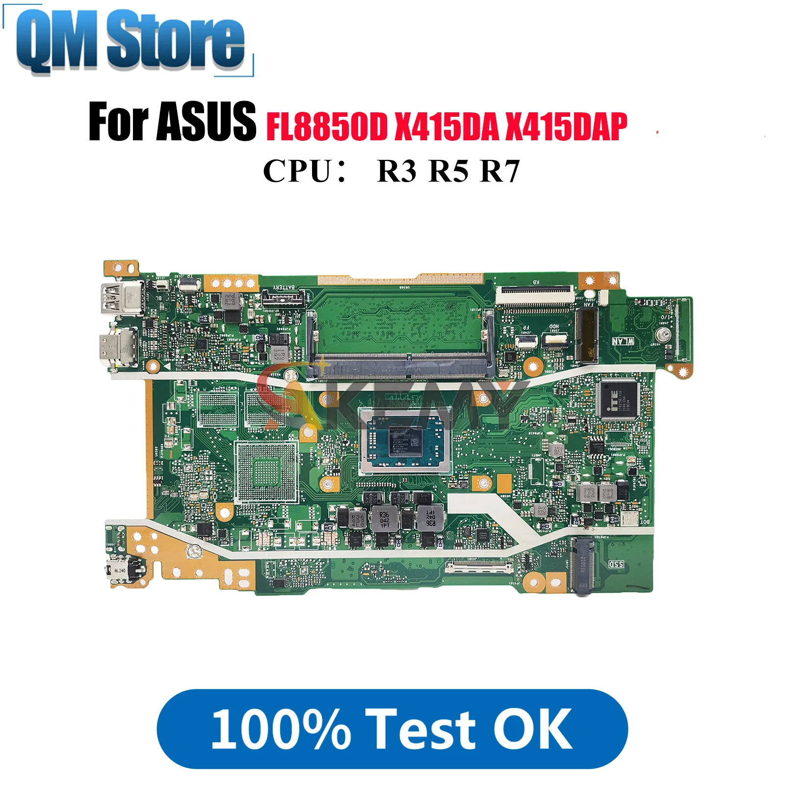 

X415DA Материнская плата для ноутбука ASUS VivoBook X415DA X415D FL8850D X415DAP Материнская плата для ноутбука с процессором R3 R5 R7 100% tests OK stk