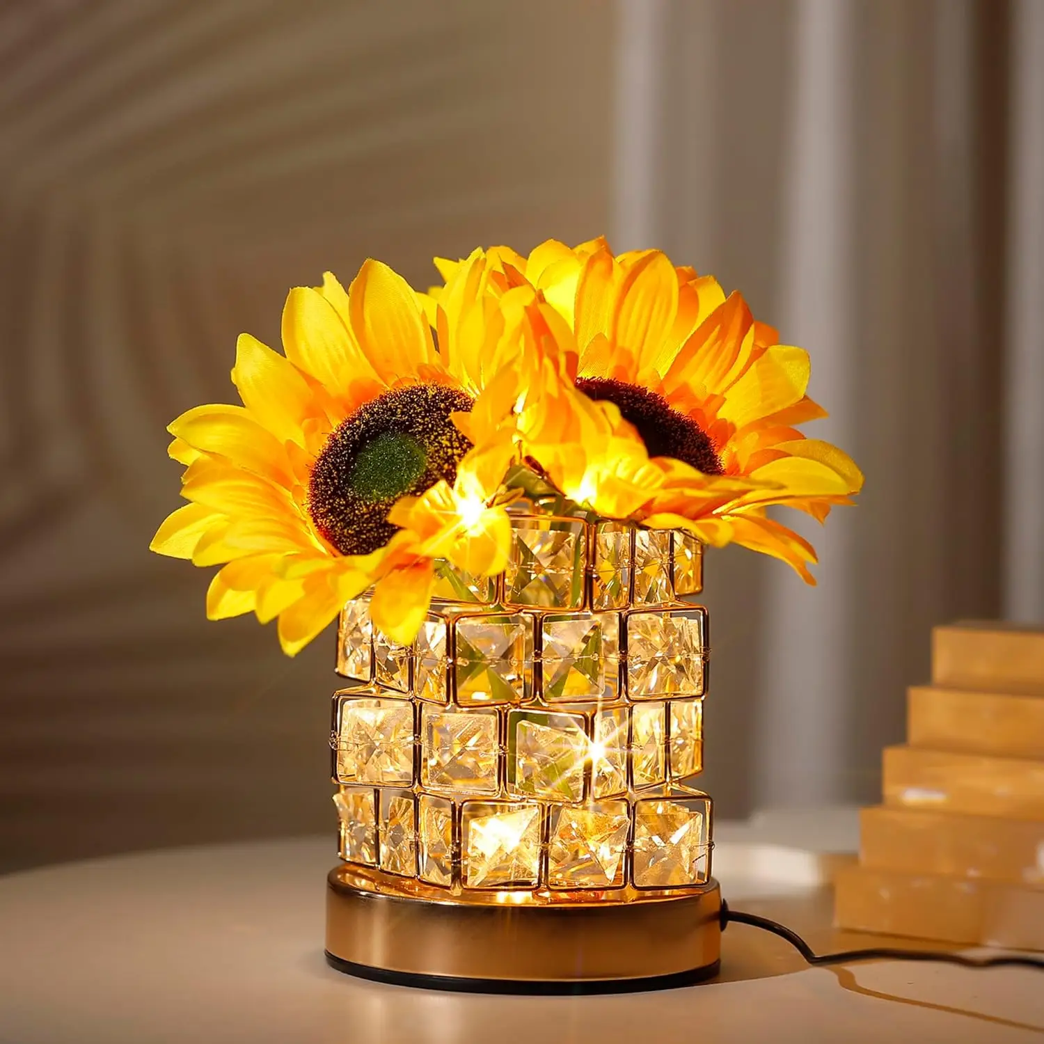 

Роза Ночник Спальня Спальня Атмосфера Свет Украшение Хрустальная Настольная Лампа Настольный Орнамент Креативный Романтический Подарок На День Рождения