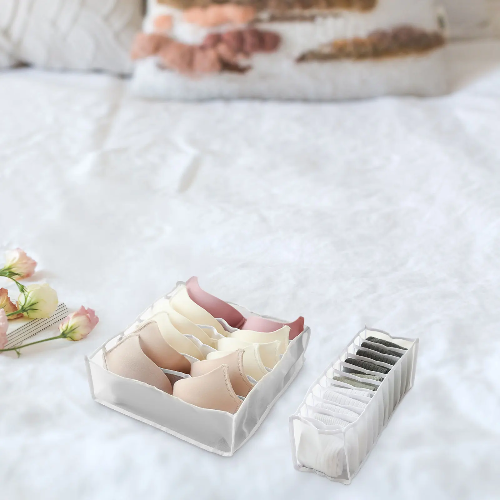 

3Pcs Underwear Storage Boxes Drawer Organizer Bra Sock Dividers Cabinet Closet Storage Box for Socks Accessories