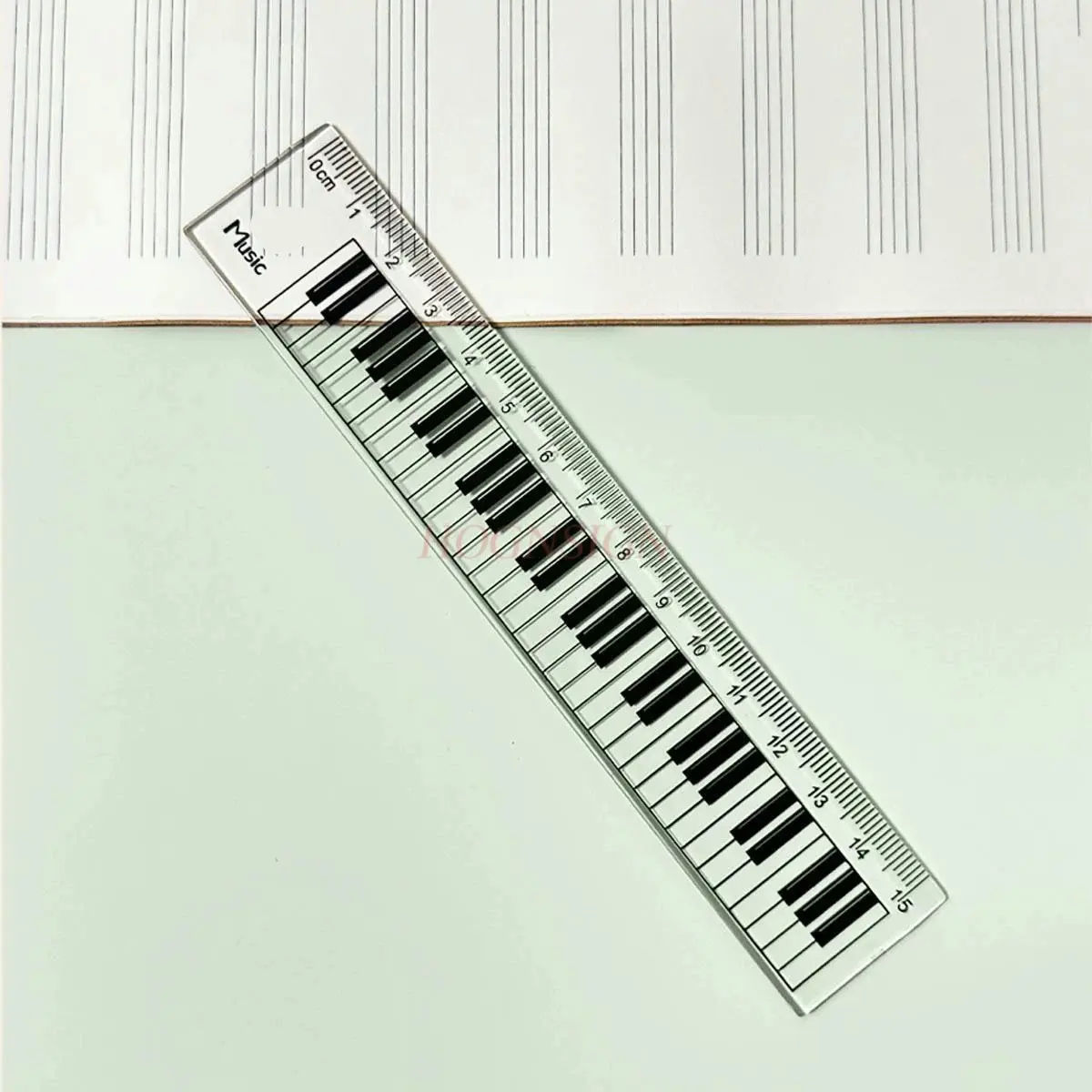1pcs Transparent creative note ruler, piano keyboard, music learning ruler