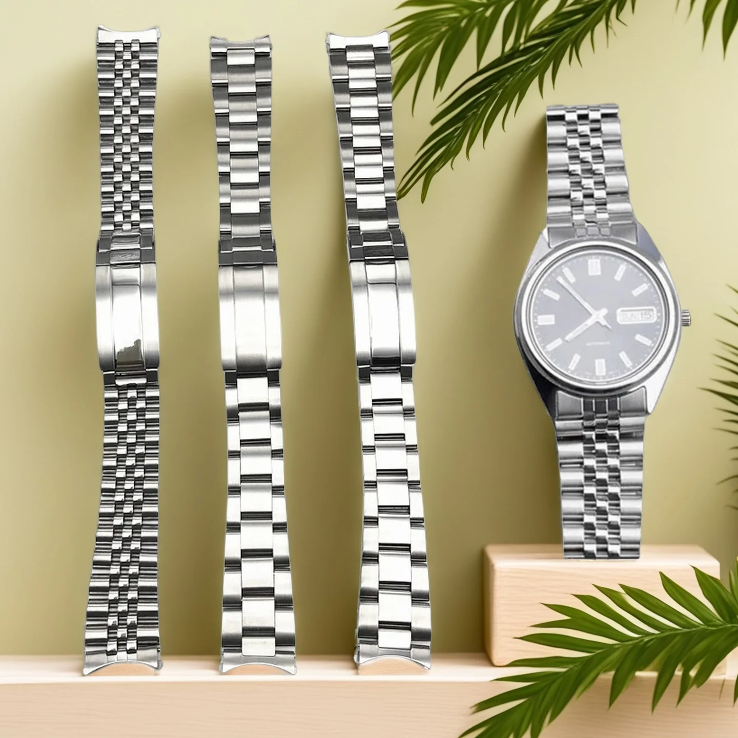 Stainless steel strap for Seiko No. 5 watch Sxns80 Snxs79 Snxs79k Snxs77 Snxs73 series arc mouth metal watchband 19mm wristband