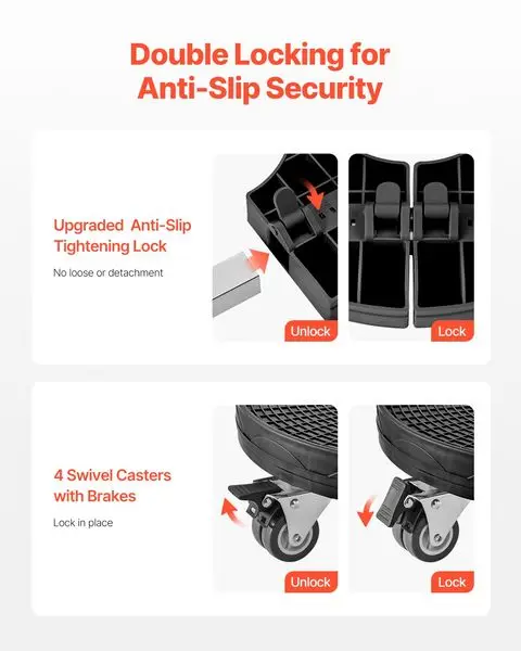 Круглый мусорный бак Dolly 15-22,8 дюйма, регулируемая мебельная тележка, 400 фунтов, сверхмощная