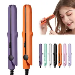 2-in-1 Mini Curling Wand & Flat Iron Hair Straightener, Mini Dual Purpose Curling Iron for Short Hair, Travel Size Curling Iron