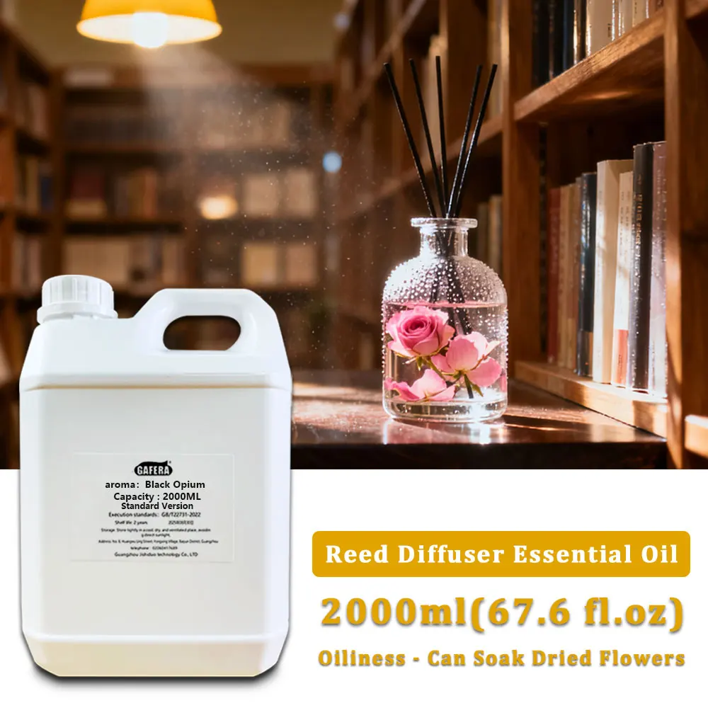 GAFERA 2000ml(67.6 fl.oz) Black Opium/Cedar Vine Diffuser Supplements Essential Oil, For Reed Diffuser & Fireless Aroma Diffuser