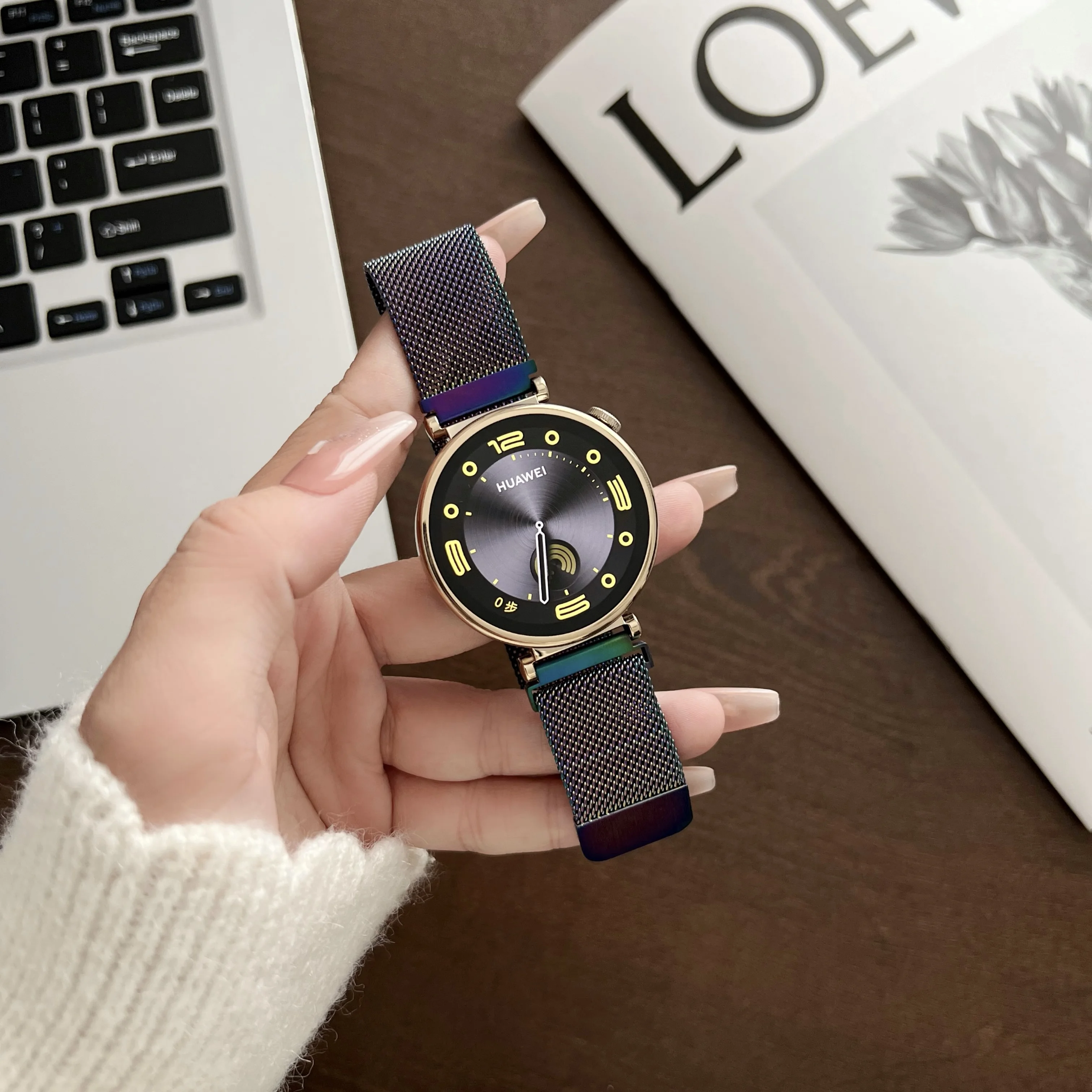 Milanstrap-pulsera de acero inoxidable para Huawei Watch GT4 5, reloj inteligente de 41mm y 46MM, 18mm y 22MM