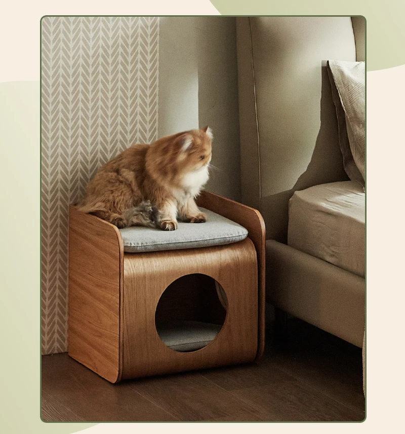 Cat nest summer universal closed  house solid wood human cat shared furniture several pet supplies