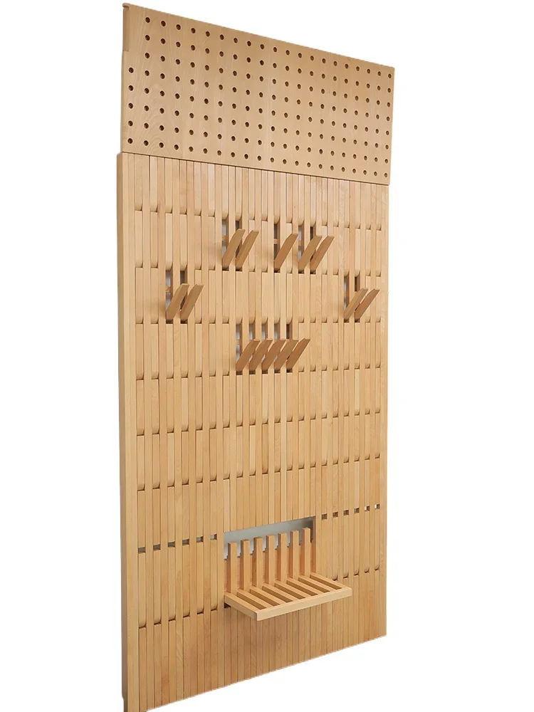 *******zhi Workshop, piano key coat rack, combination with stool, hole board wall rack, shoe changing stool