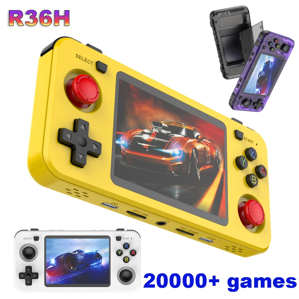 R36H ARKOS rétro Console de jeu Portable 64G 128G lecteur vidéo de poche 3.5 pouces écran IPS R36S paysage enfant cadeau
