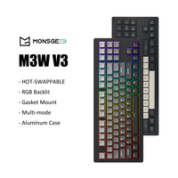 Akko MonsGeek M3W V3 Mechanical Keyboard 87-key TKL Hot Swap RGB 2.4G/USB/BT 5.0 Tri-mode Wireless Gaming Keyboard Gasket Mount