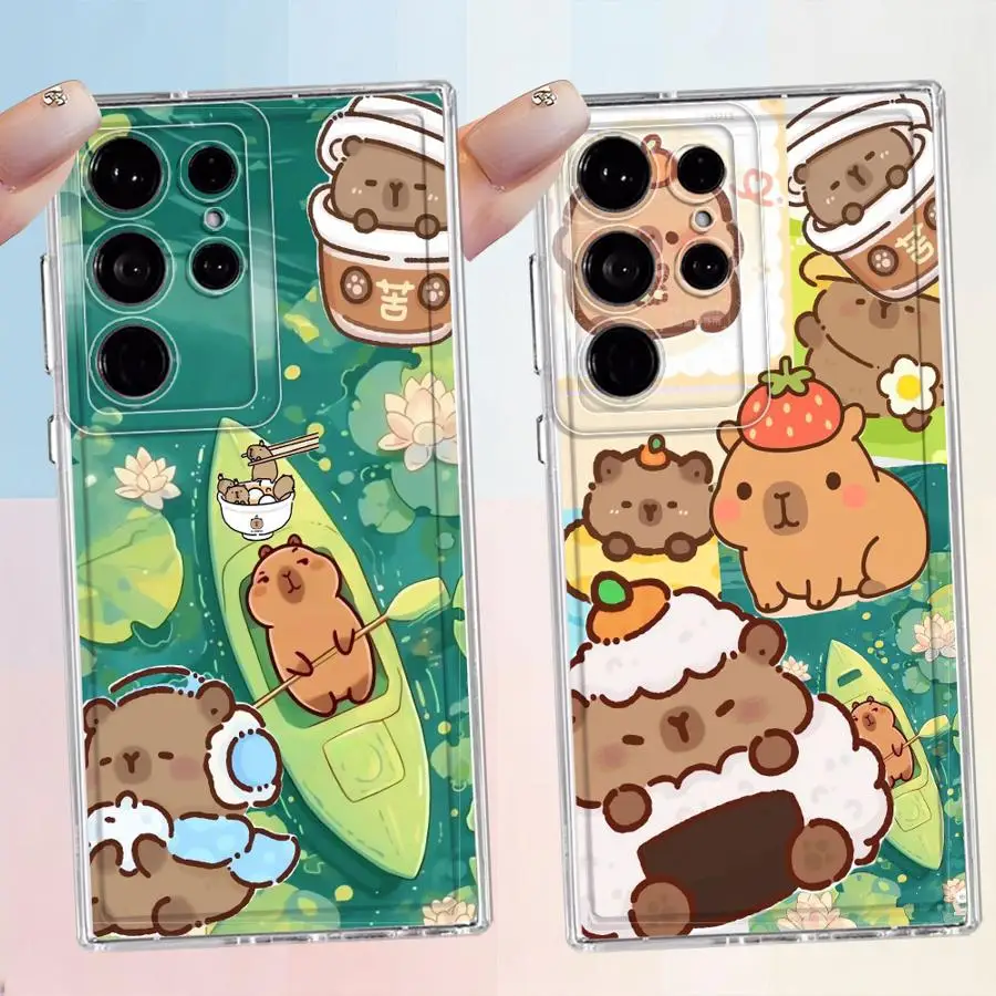 Cartoon Pattern Of Capybara Case for Samsung Galaxy S26 S20 Plus S23 Ultra Note 20 Ultra 10 S25 Edge S22 FE S21 S24 Phone Cover
