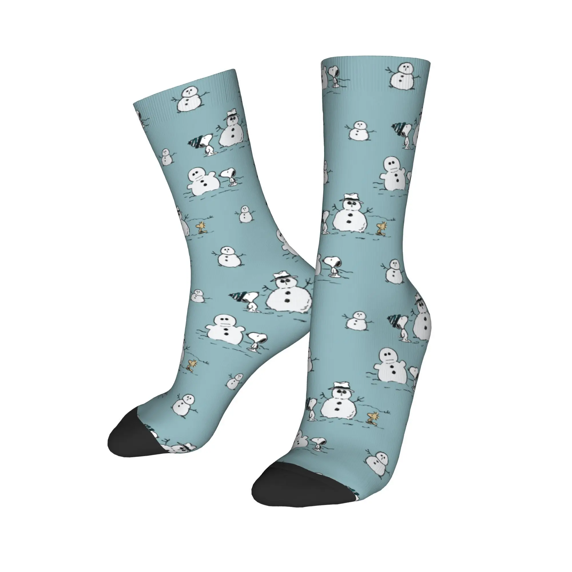 

Зимние теплые модные унисекс носки Snoopy Woodstock, зимние носки с узором, дышащие средние носки-трубы