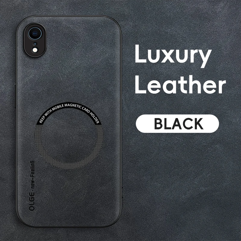 Magnetic Retro Leather Soft Case For iPhone X XS Max XR iPhoneXR Wireless Charging Phone Case Cover