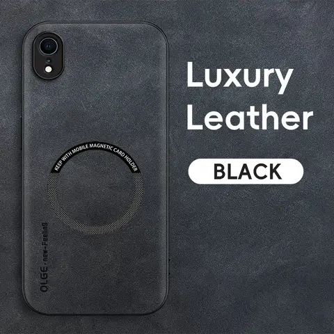 iPhone X XS Max XR iPhoneXR 무선 충전 전화 케이스 커버용 자기 레트로 가죽 소프트 케이스