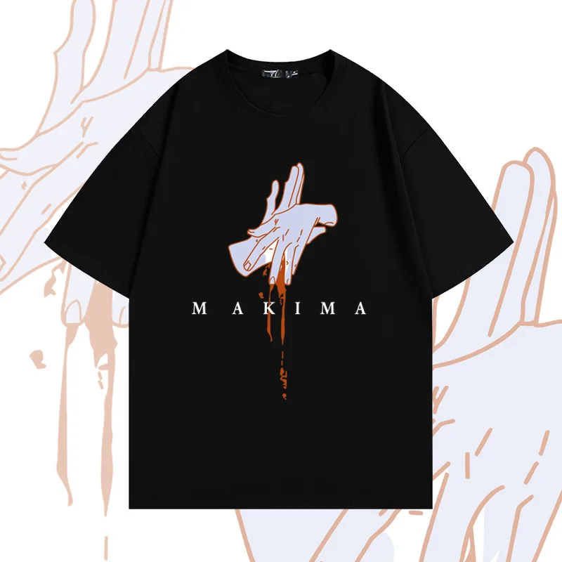 

Japanese Manfan Chainsaw Man print 100% cotton short sleeve summer fashion brand loose fashion casual top