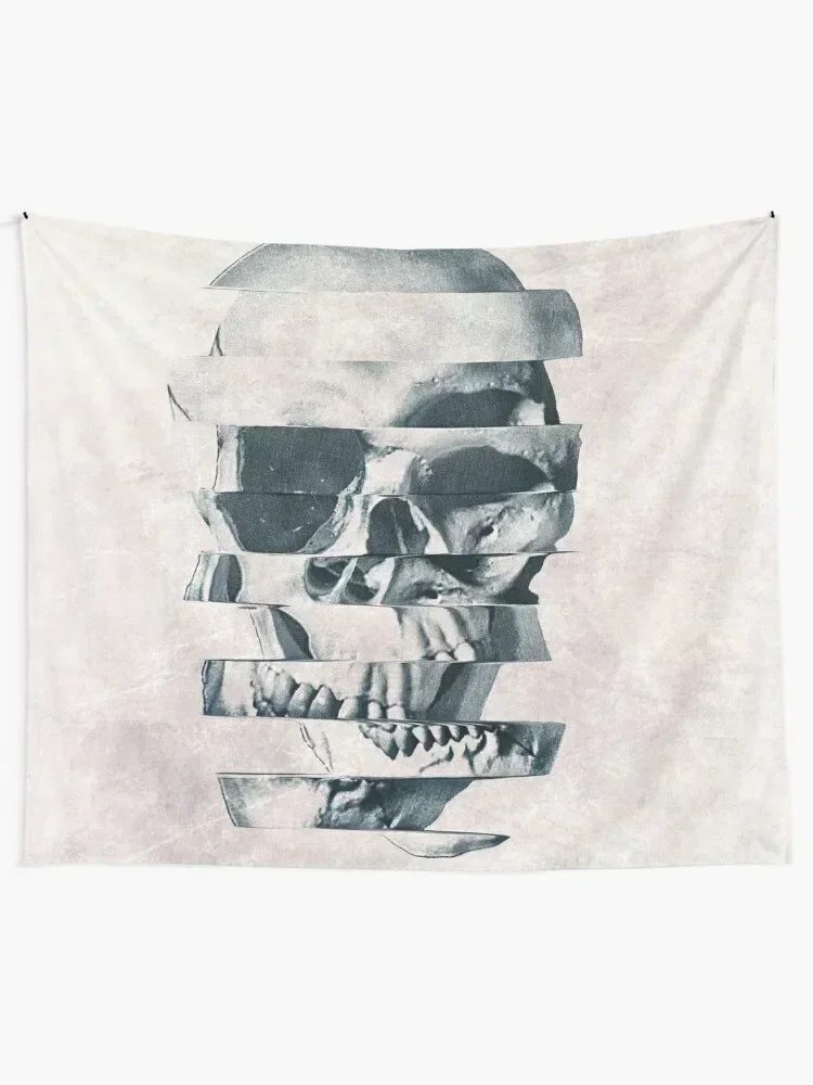 Glitch Skull Mono Tapestry Funny Custom Tapestry