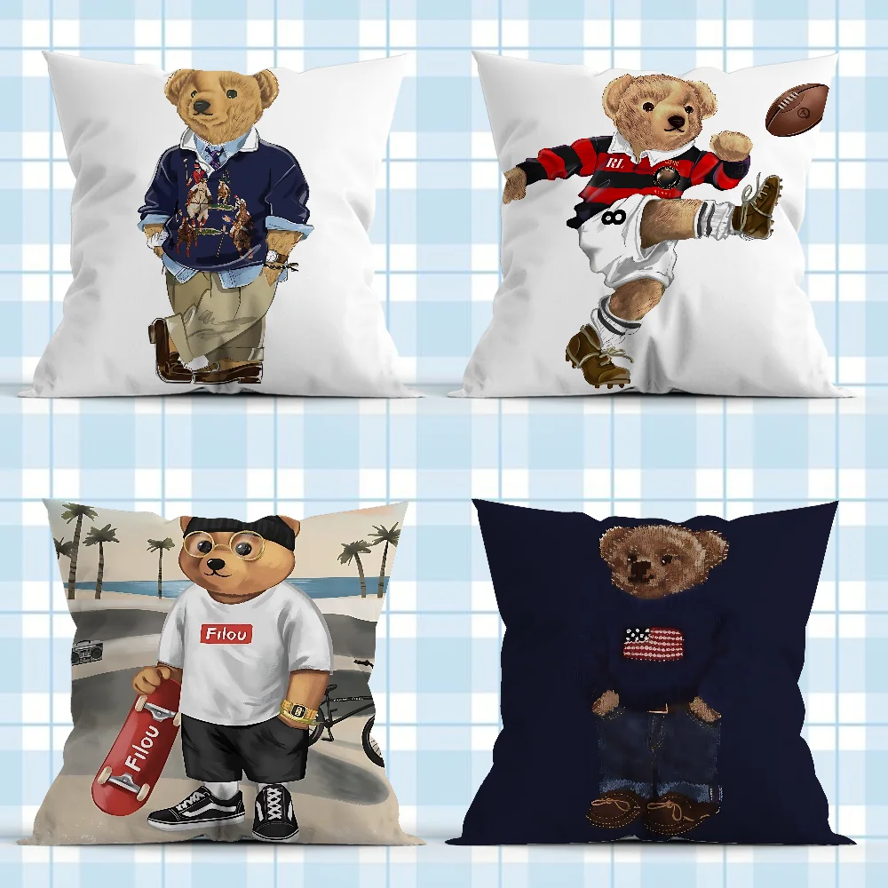 Fashion Bears B-Baron F-Filou Pillow Case Pillow Case Soft Cushion Cases for Farmhouse Sofa Decor Home Decorations and Protector