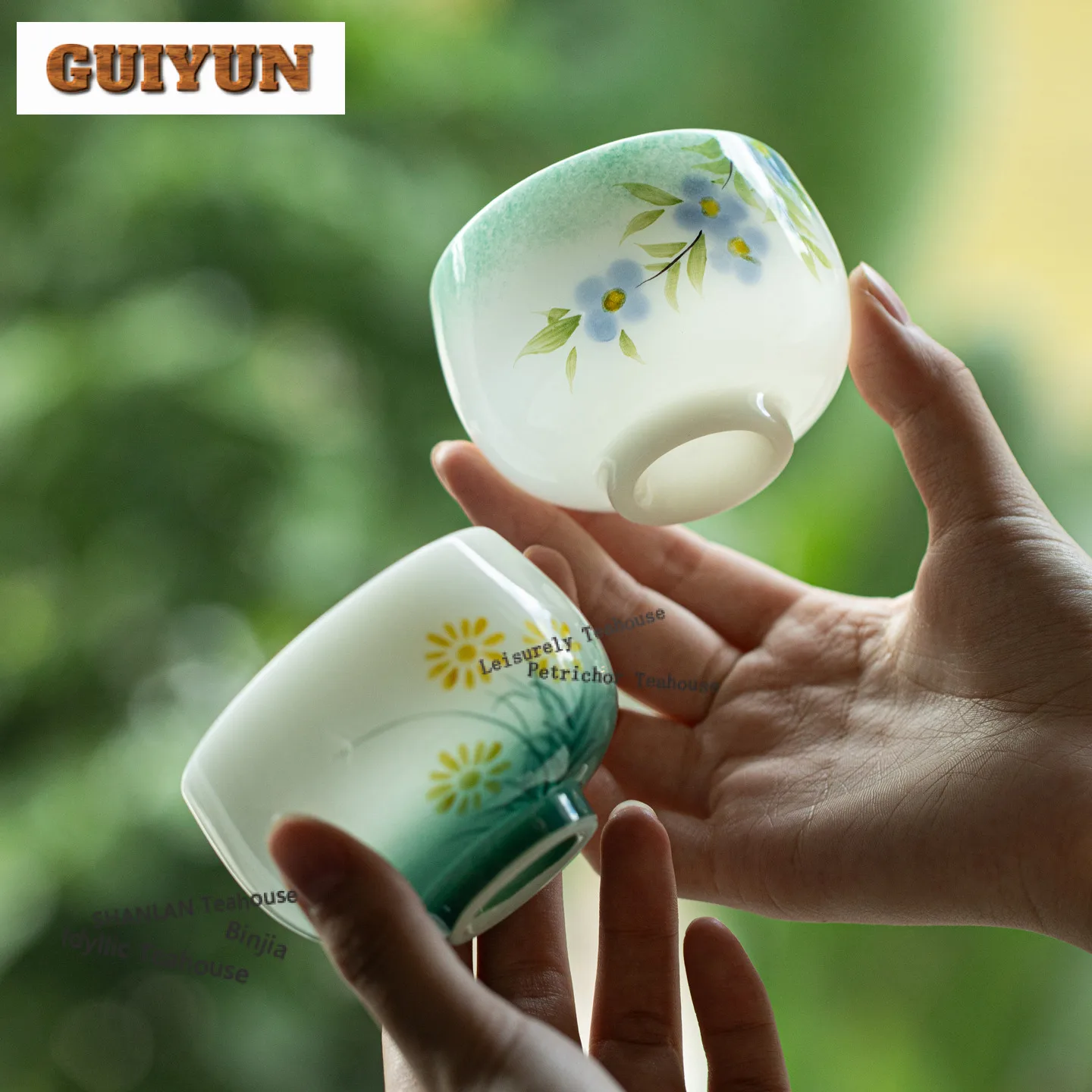 

120ml Hand-painted Flower Teacup Handmade Tea Bowl Cup For Tea Tea-tasting Smelling Cup Jianzhan Master Cups Teaware Collection