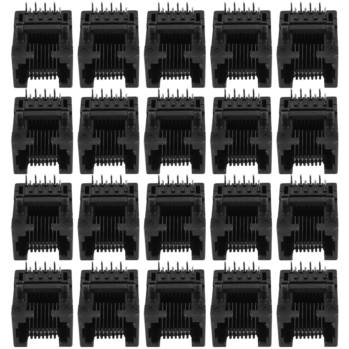 

ГОРЯЧИЙ AC18 20 шт. RJ45 8P8C Компьютерная Интернет-сеть PCB Разъем Черный