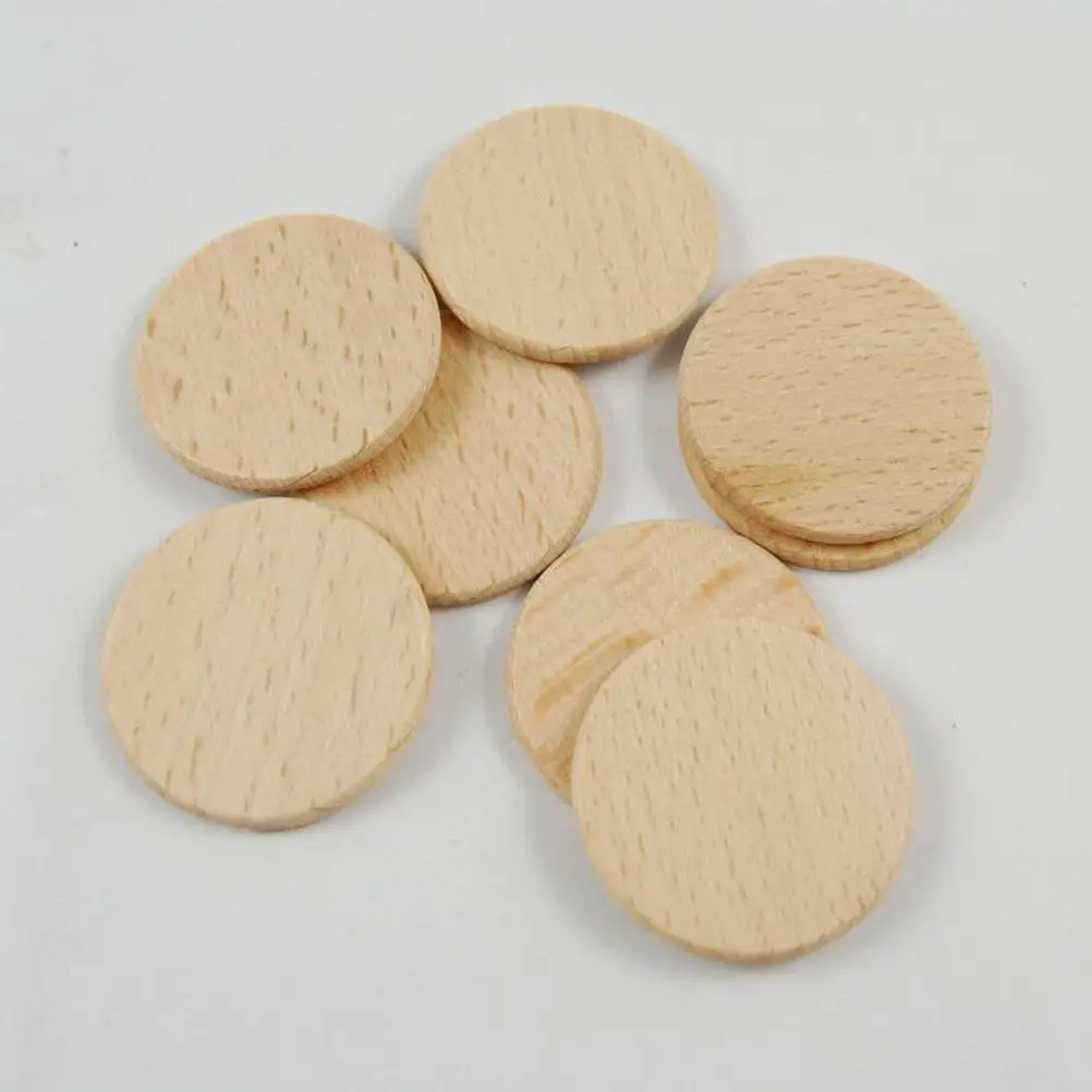 50Pcs 36Mm Premium Beech Wood Round Discs DIY Art Craft Material for Pendant Making Drawing Carving Decor Thicken Smooth Surface