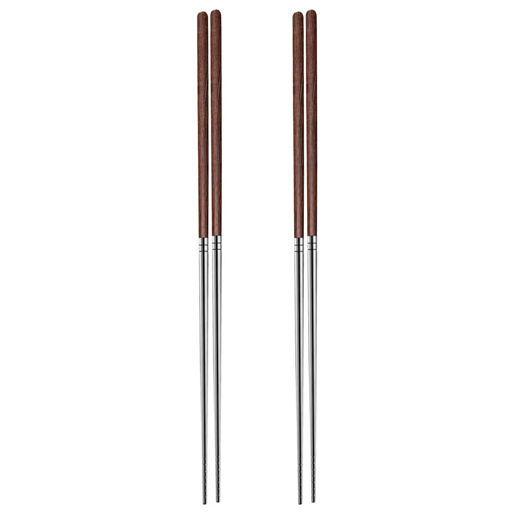 

2pc Long Cooking Chopsticks 304 Stainless Steel Extra Long Nonslip Hot Pot Chopsticks For Frying Noodles Chinese Japanese