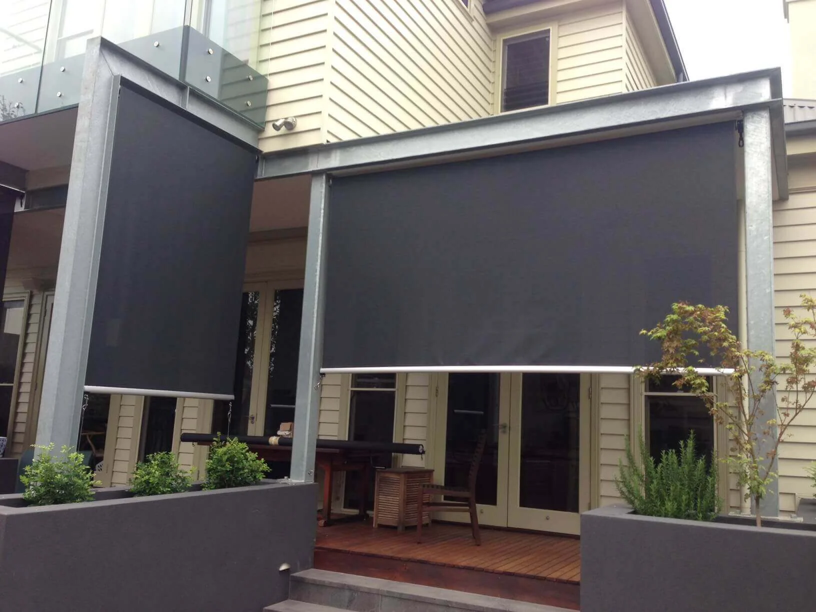 Patio Vertical Retractable Shade Motorized Curtain Roller Blind,patio Shades,patio Zip Track Outdoor Blinds