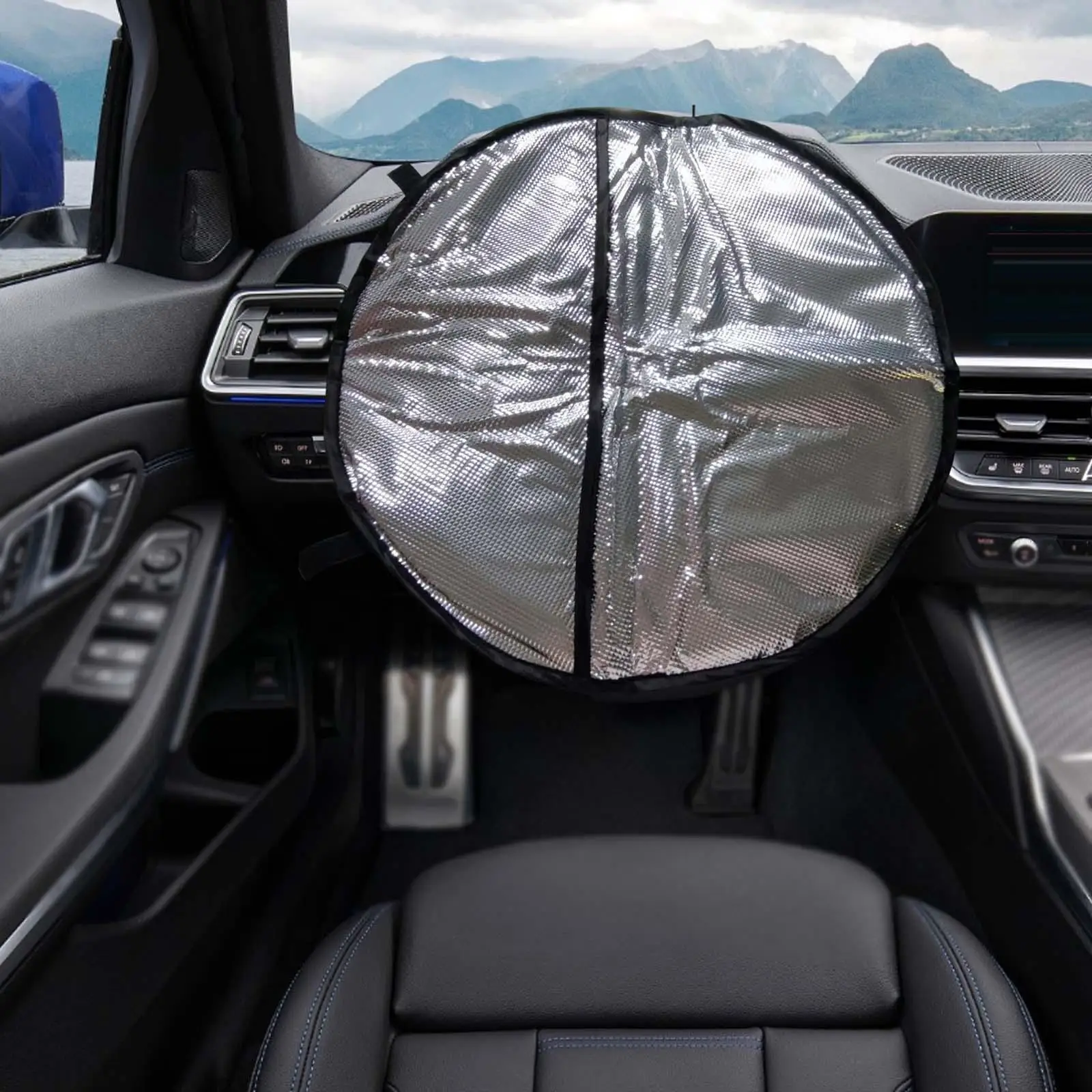 Steering Wheel Shade Cover Three Layer Anti Heat Protection for Vehicle Interior Sunshade Auto Accessories