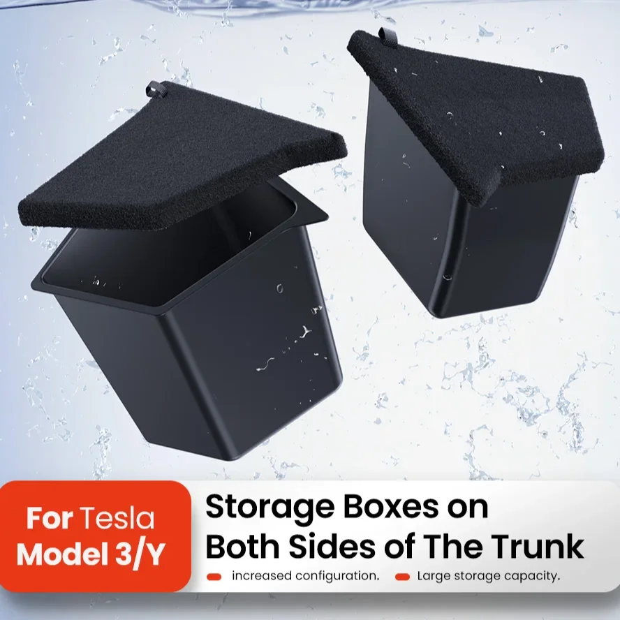 

YZ For Tesla Model Y Juniper 21-2026 Trunk Side Storage Box Hollow Cover Organizer Flocking Mat Partition Board Stowing Tidying