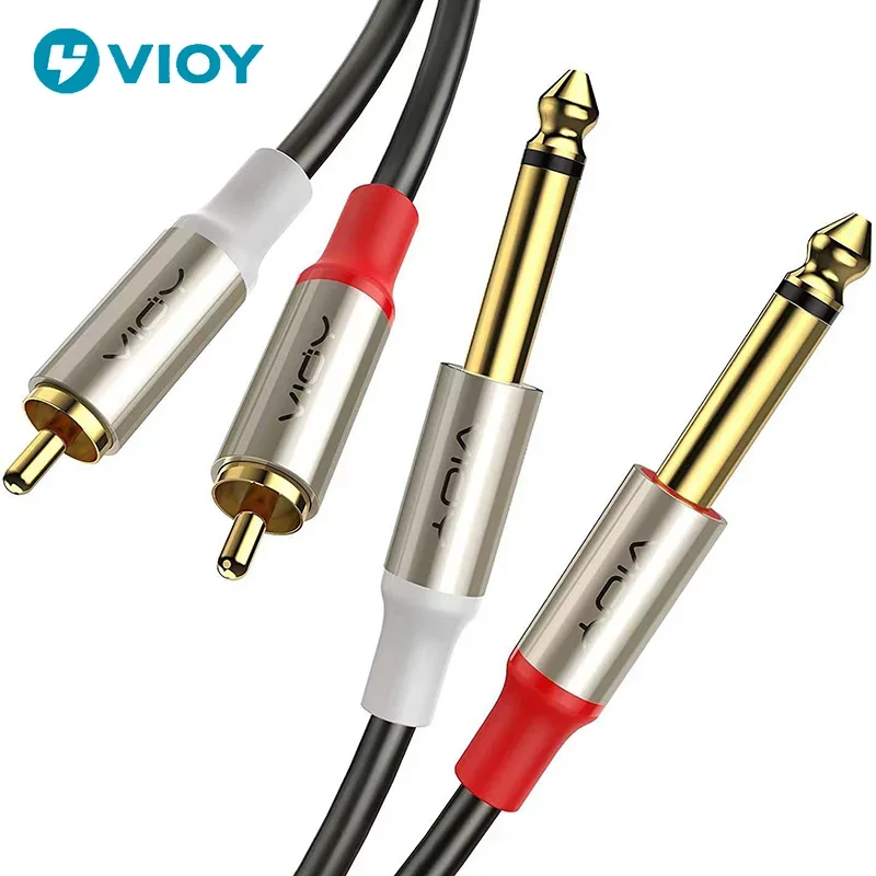 

Dual 6.35mm TS To Dual RCA Stereo Audio Interconnect Cable 1/4 Inch Male To RCA Male Adapter Cable for DVD AV TV Speaker Amp Etc