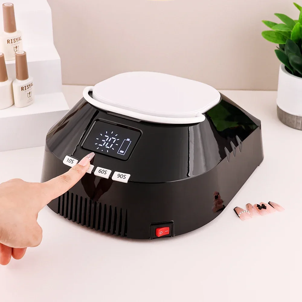 86W LED Dual Nail Lamp Rechargeable Nail Dryer With Handle And Stand Foot With 4 Timer Setting Desk Lamp For Nails